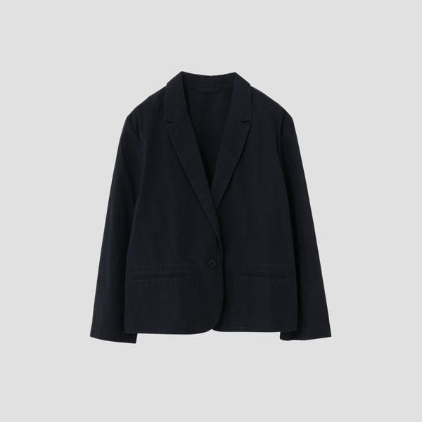 WASHED YARN DYE COTTON POPLIN JACKET