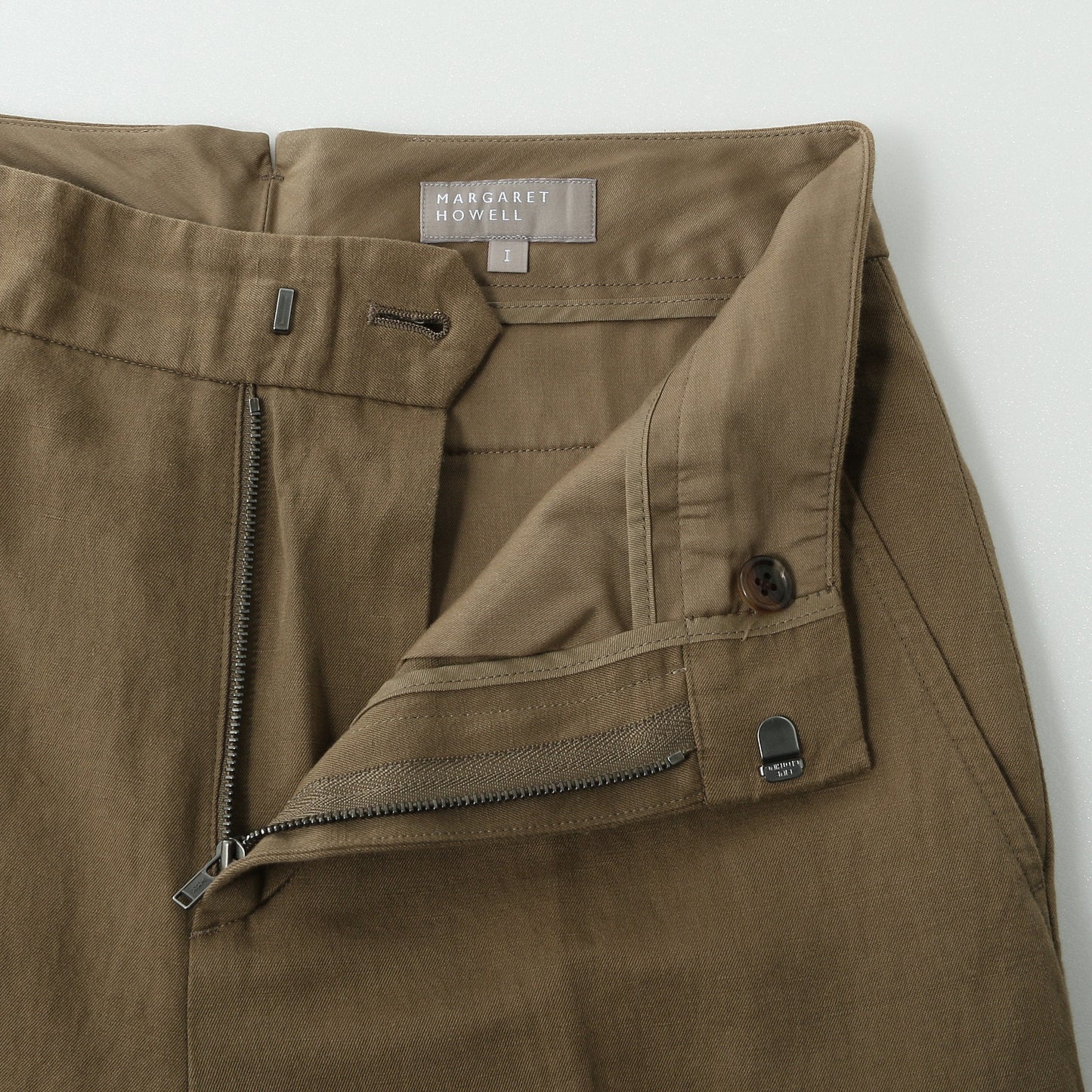 LINEN COTTON TWILL TROUSERS
