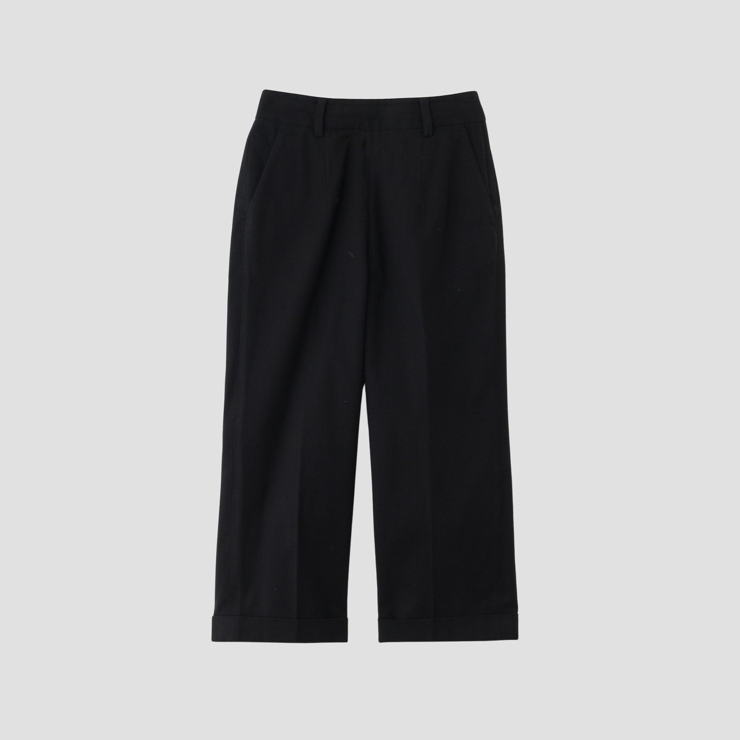 BRUSHED COTTON WOOL TROUSERS