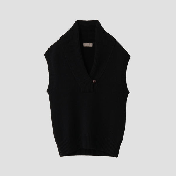 SHAWL COLLAR VEST KNIT