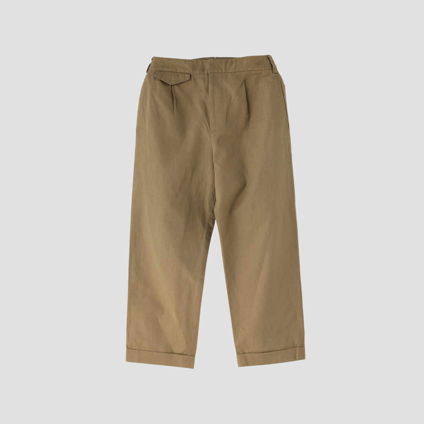 COTTON LINEN PLAIN WEAVE TROUSERS