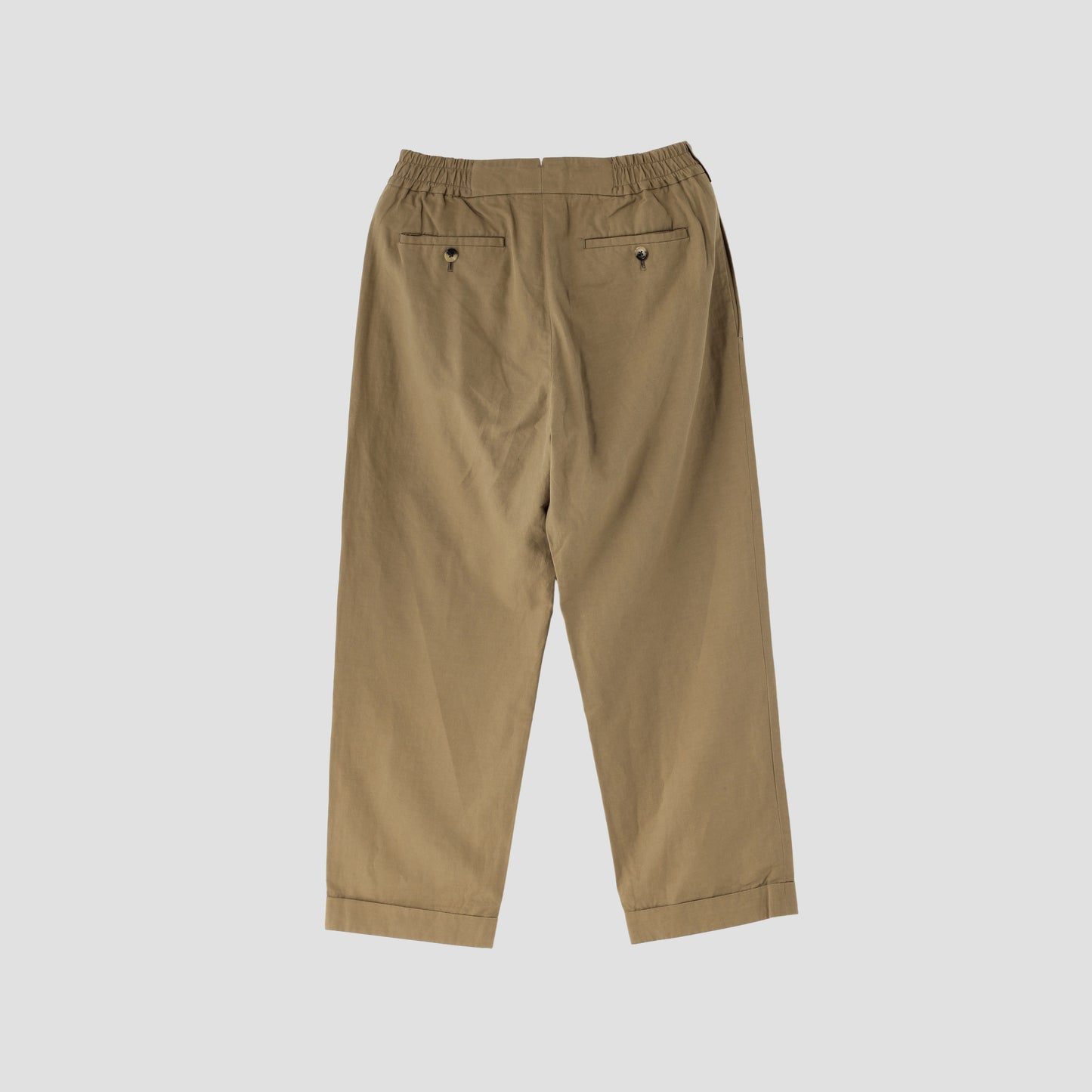 COTTON LINEN PLAIN WEAVE TROUSERS