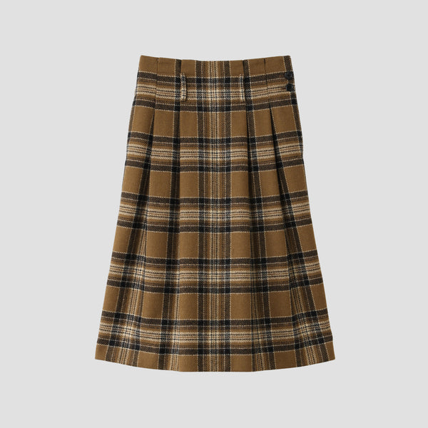 CAMEL TARTAN SKIRT