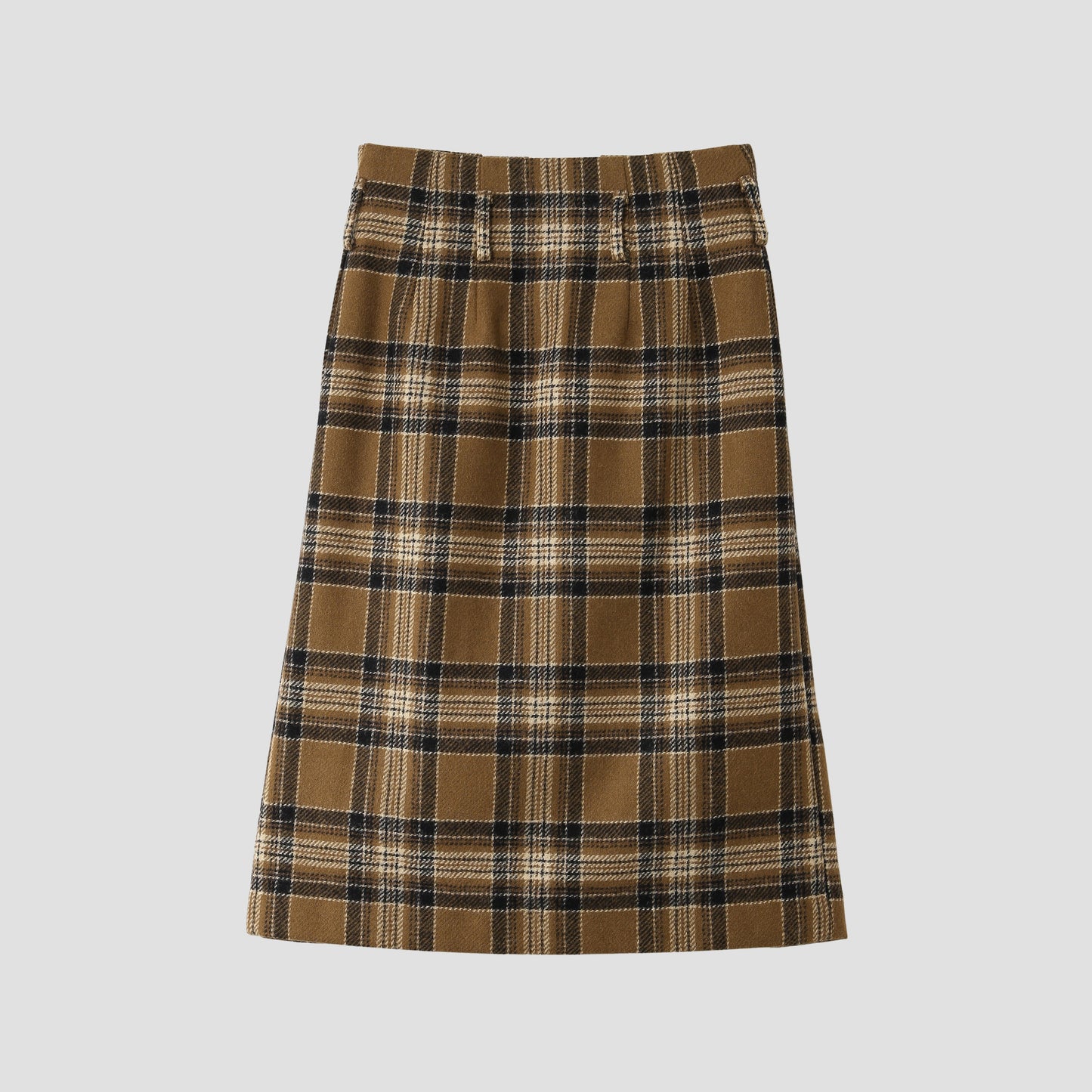 CAMEL TARTAN SKIRT