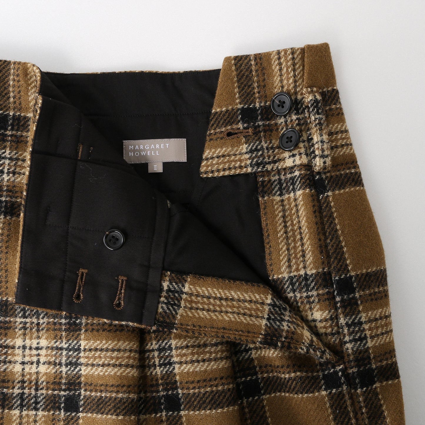 CAMEL TARTAN SKIRT