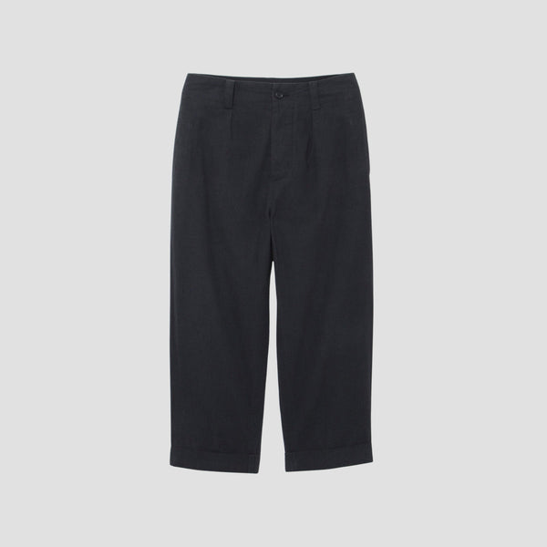 YARN DYE COTTON PLAINWEAVE TROUSERS