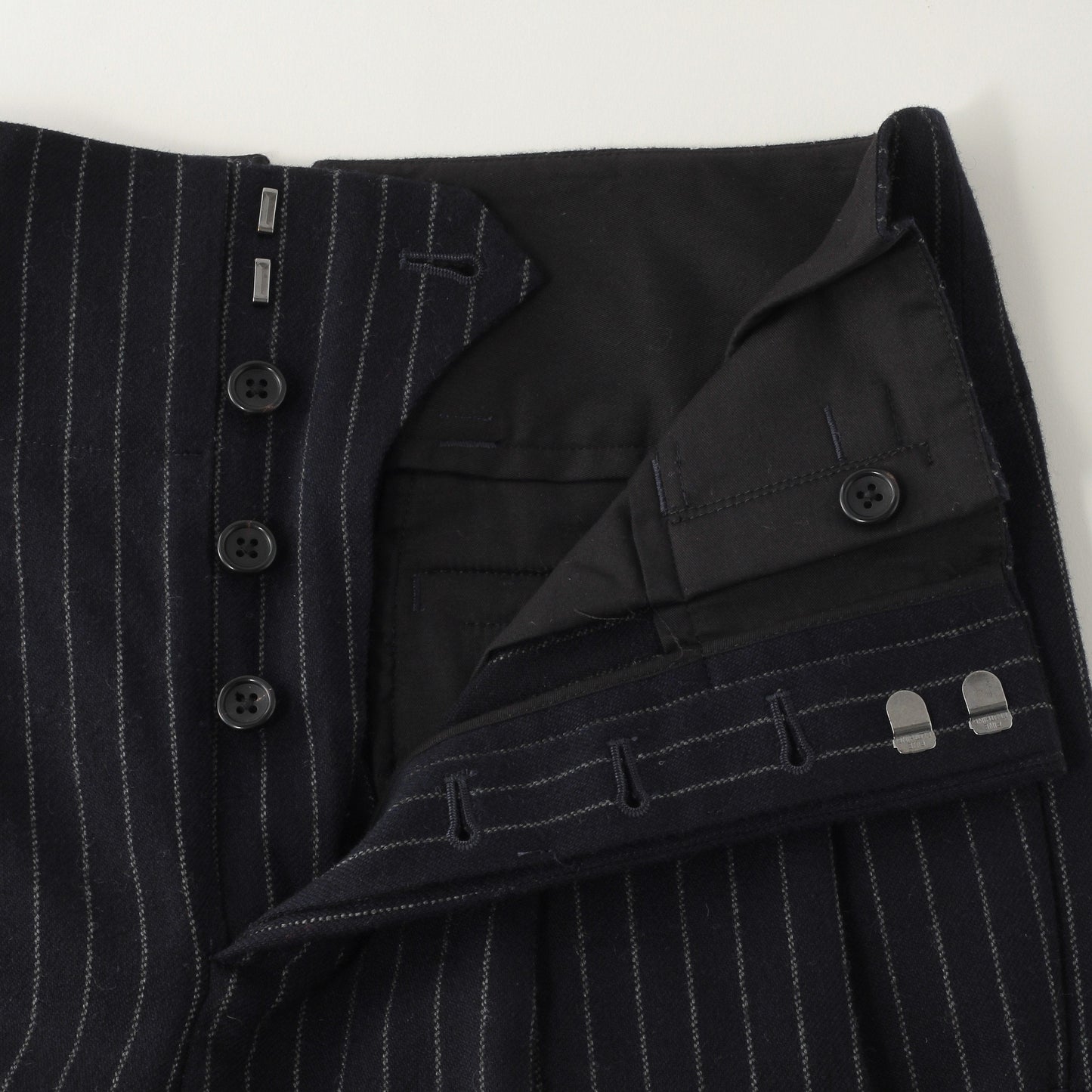 BROKEN STRIPE WOOL TROUSERS