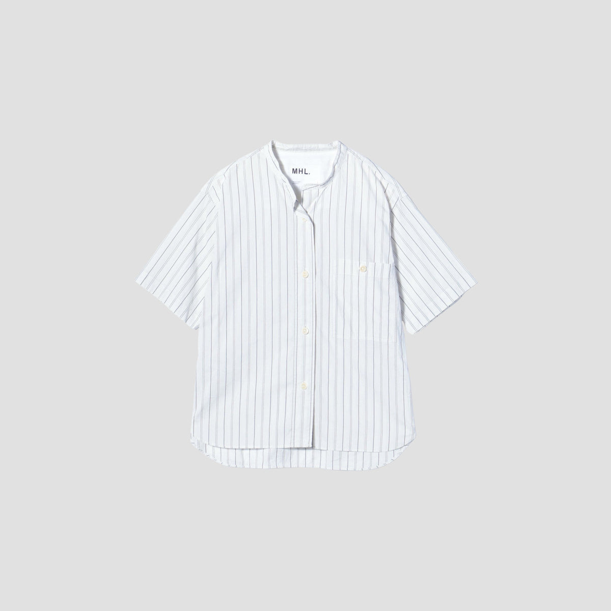 GRAPHIC STRIPE COTTON RAMIE SHIRT