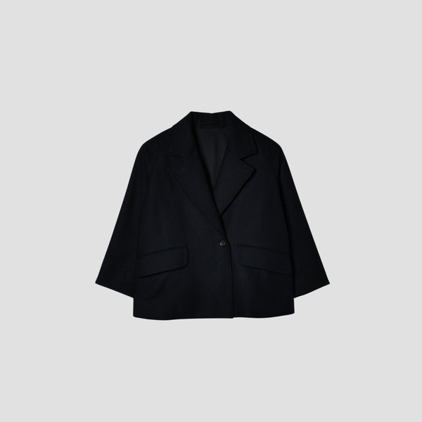 SHETLAND WOOL BLEND FLANNEL COAT