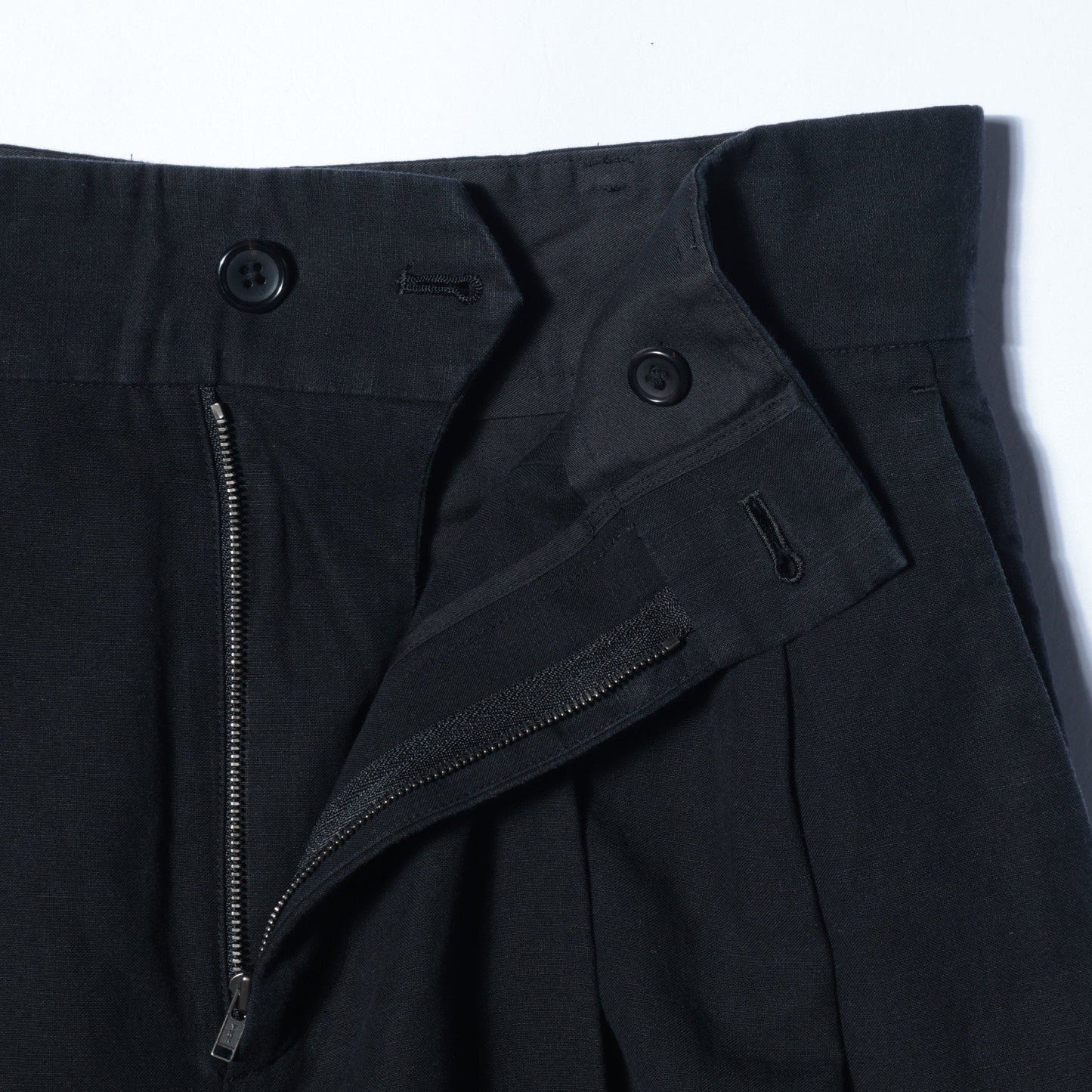 COTTON LINEN OXFORD TROUSERS