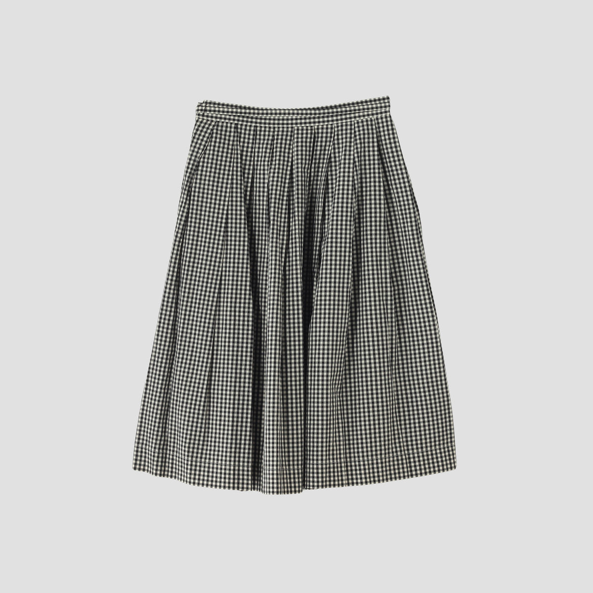 GINGHAM COTTON POPLIN SKIRT