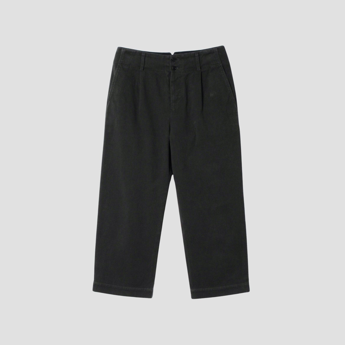 WORN COTTON TWILL TROUSERS