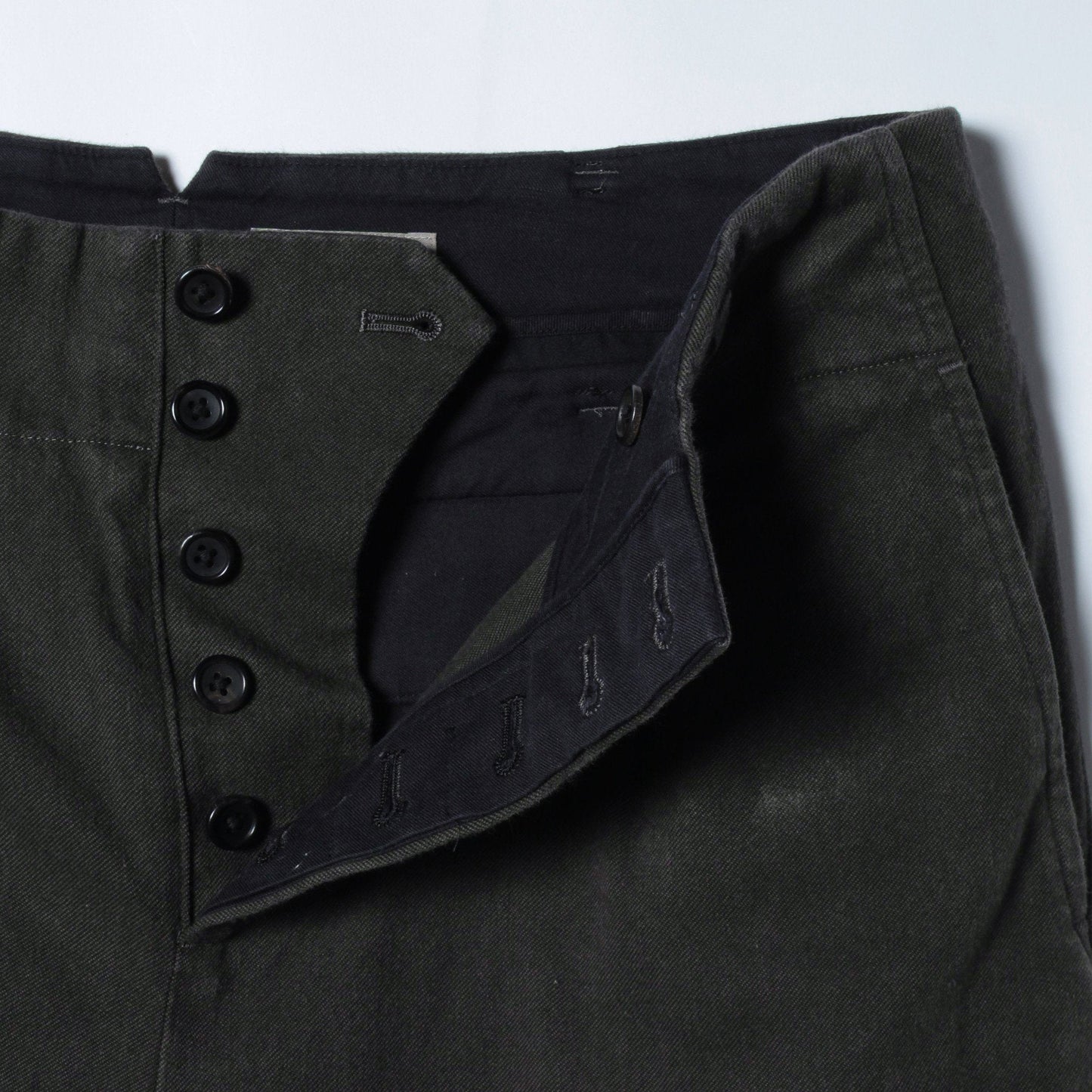 WORN COTTON TWILL TROUSERS