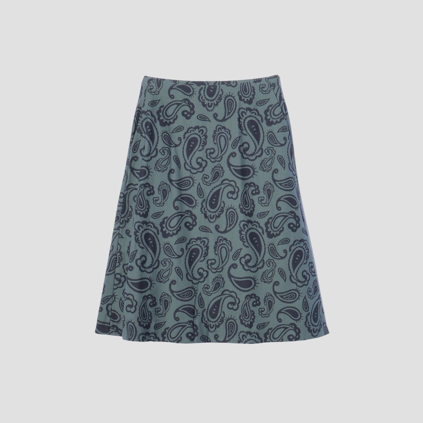 PAISLEY COTTON SILK TWILL SKIRT