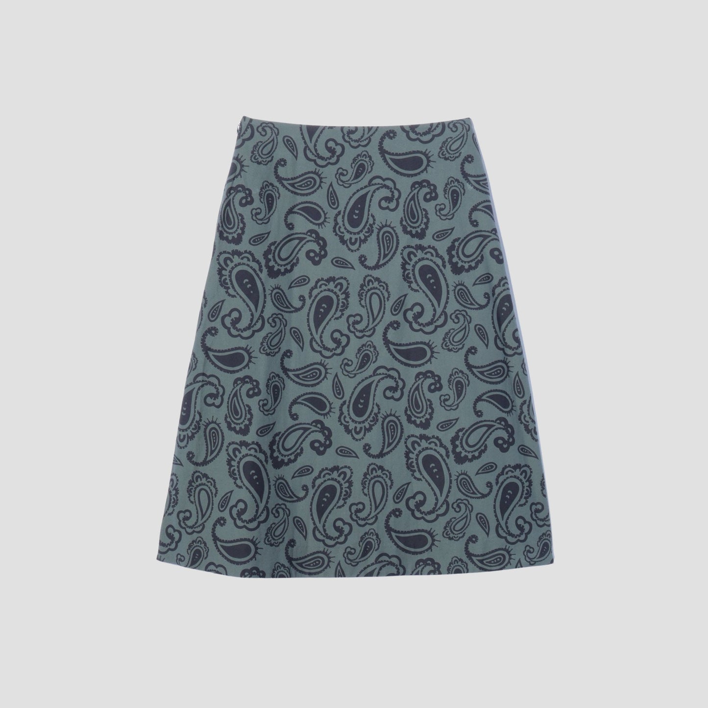 PAISLEY COTTON SILK TWILL SKIRT