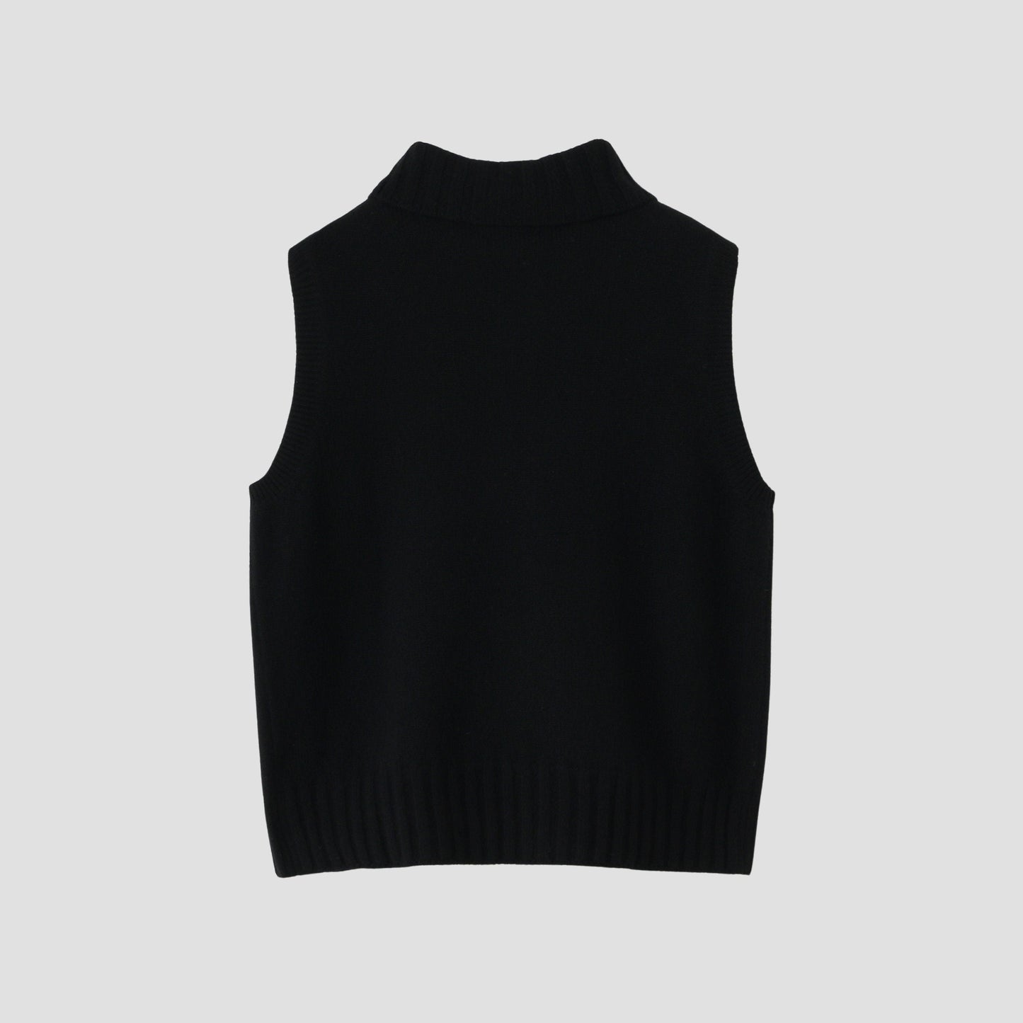 SLEEVELESS ROLL NECK KNIT