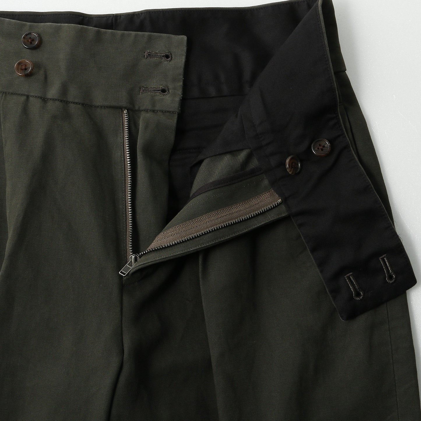 BRUSHED COTTON LINEN TROUSERS