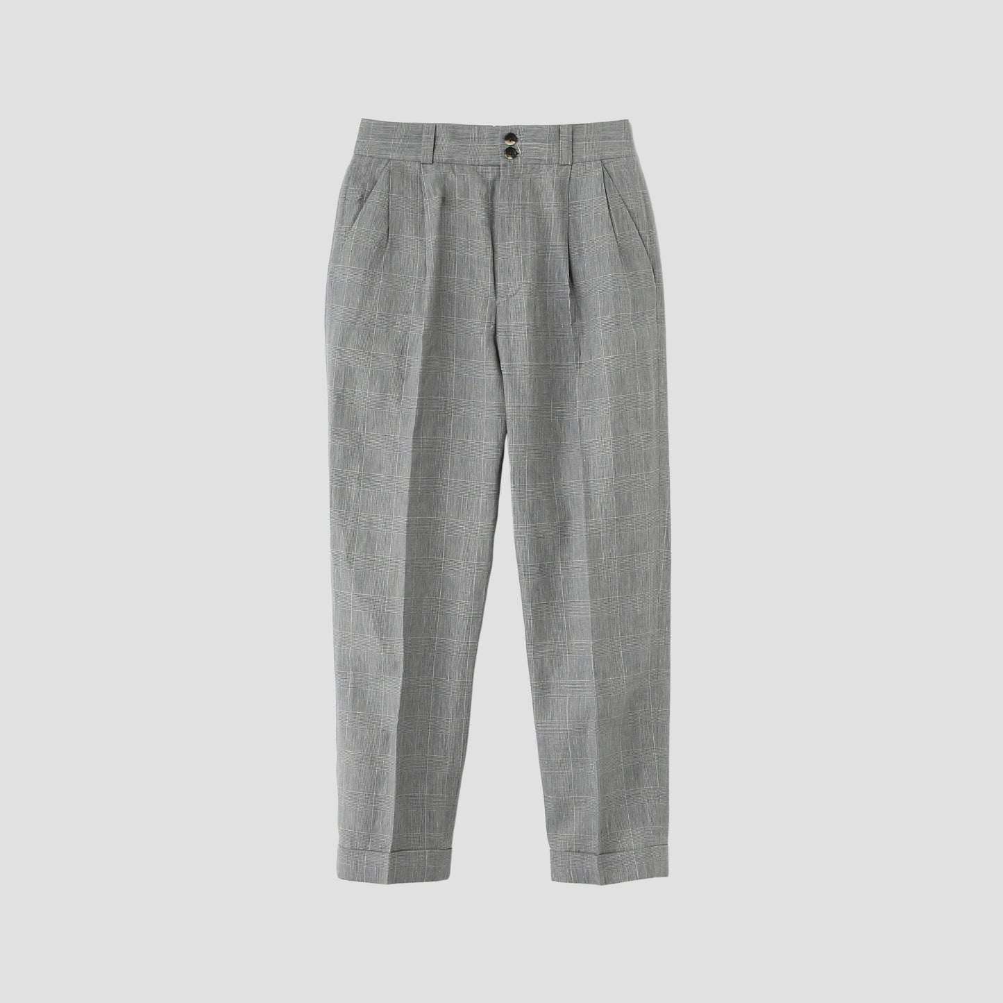 PRINCE OF WALES LINEN TROUSERS