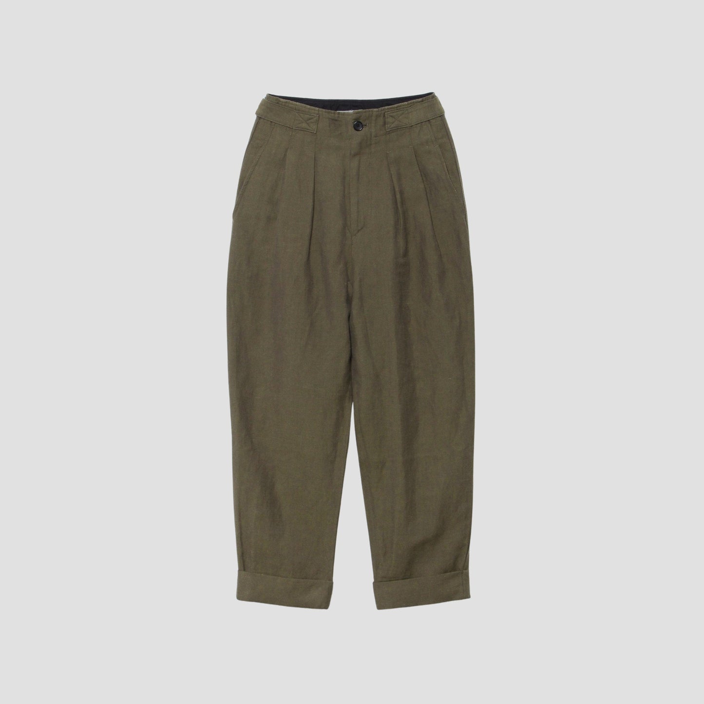 LINEN WOOL TWILL TROUSERS