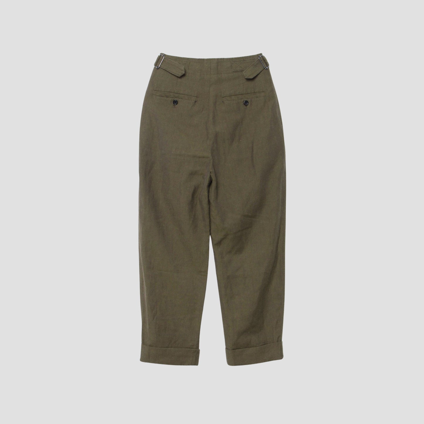 LINEN WOOL TWILL TROUSERS