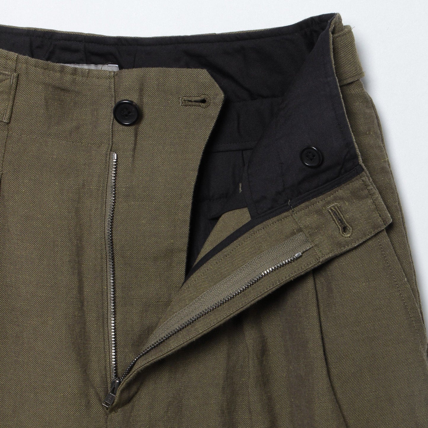 LINEN WOOL TWILL TROUSERS