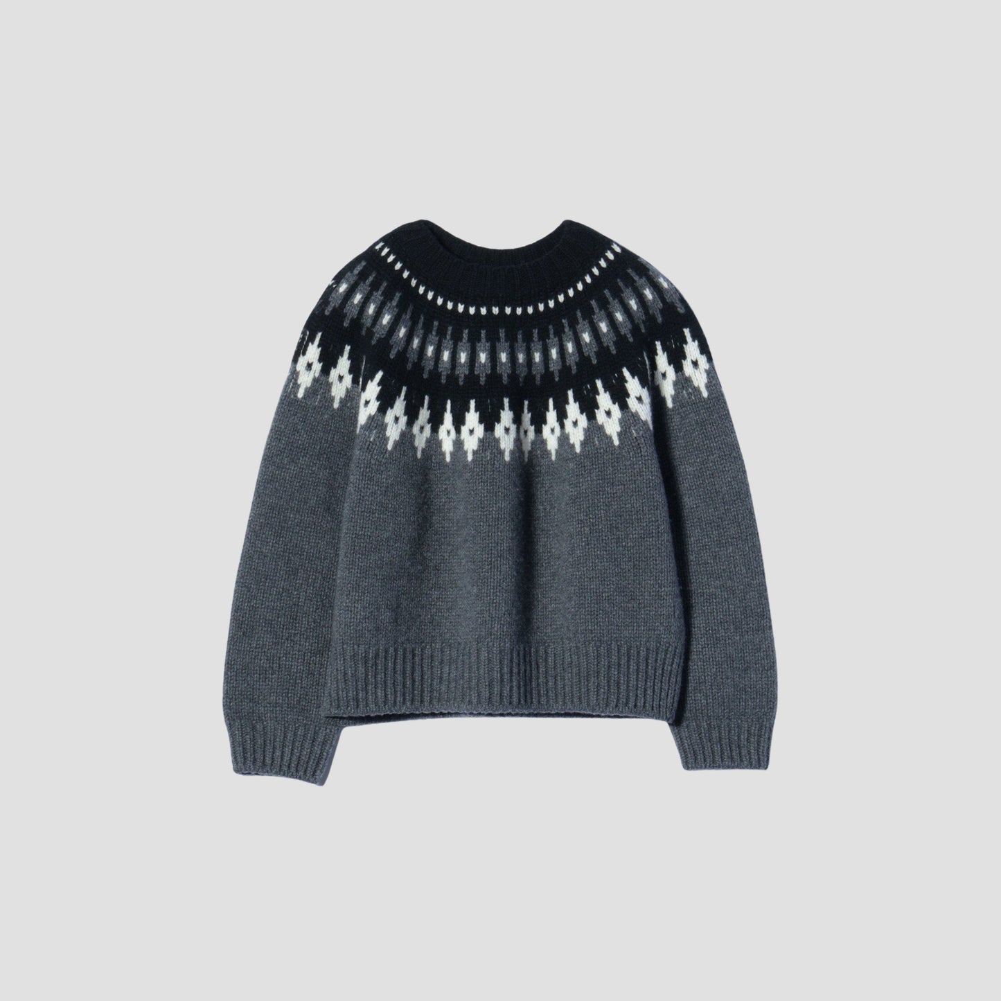 WOOL CASHMERE SILK FAIRISLE KNIT