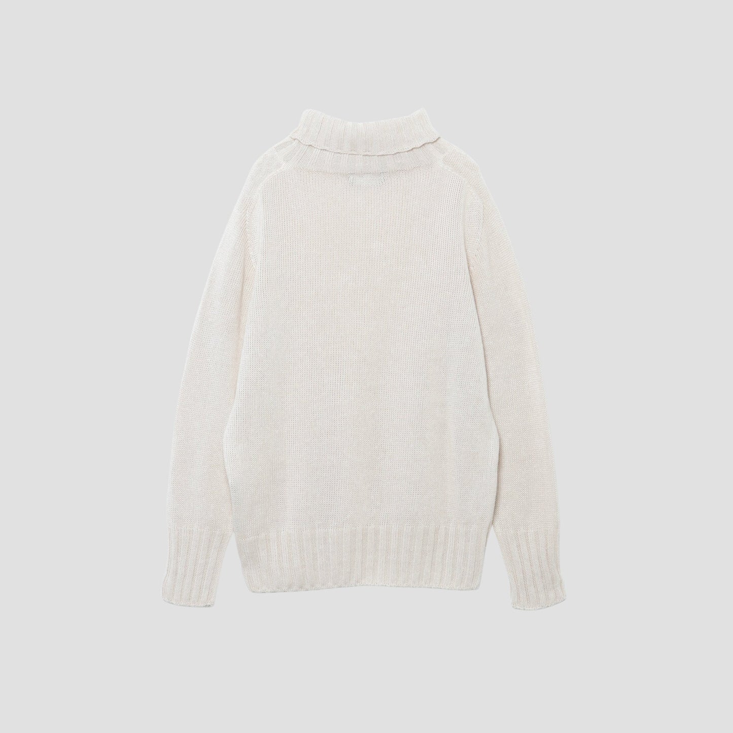 LINEN COTTON WIDE ROLL NECK KNIT