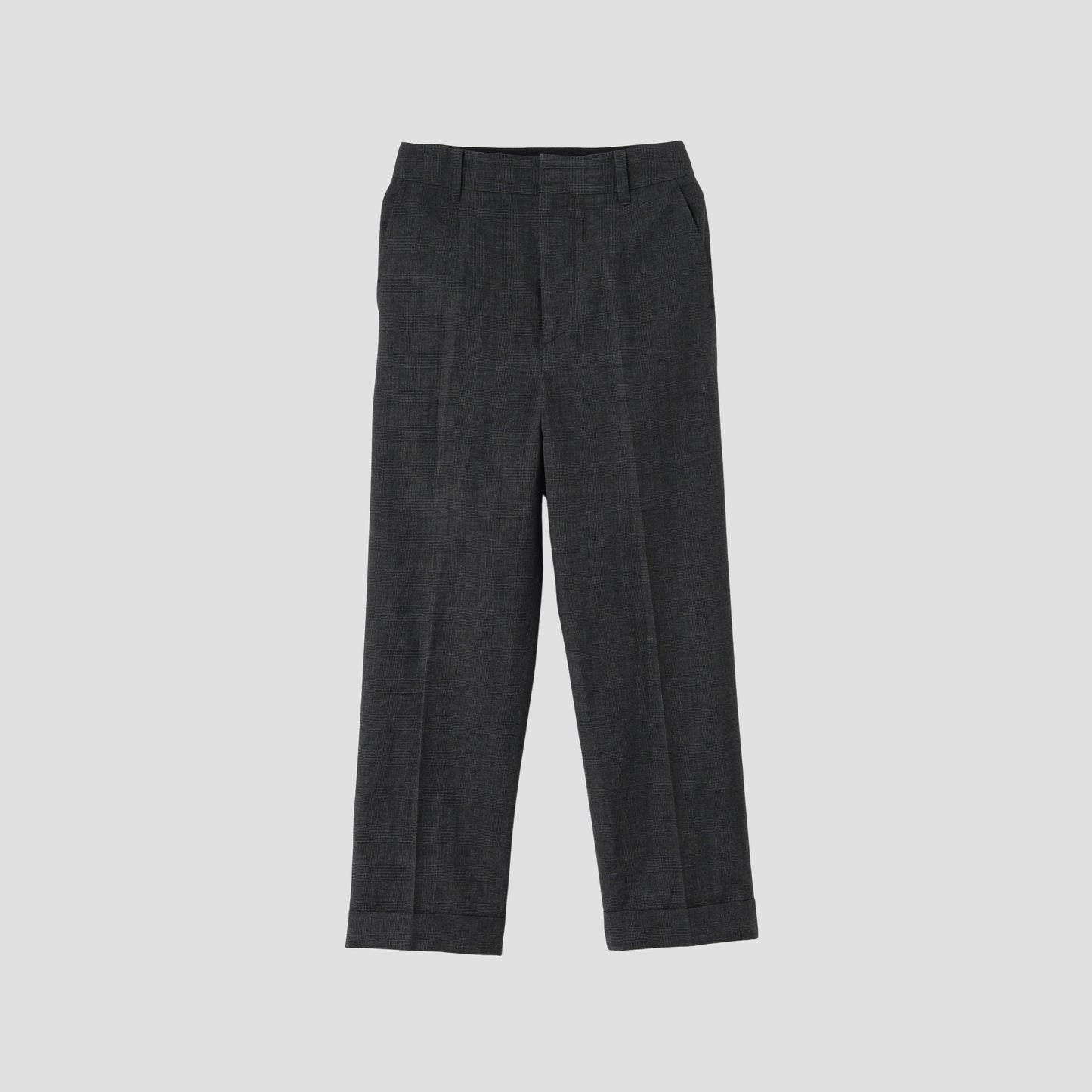 PRINCE OF WALES CHECK WOOL LINEN TROUSERS
