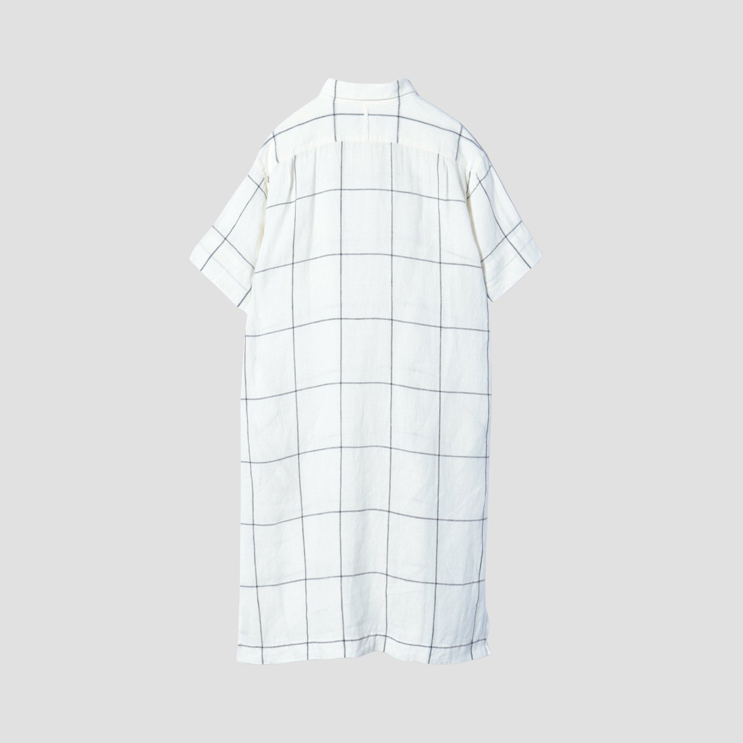LARGE WINDOWPANE LINEN DRESS