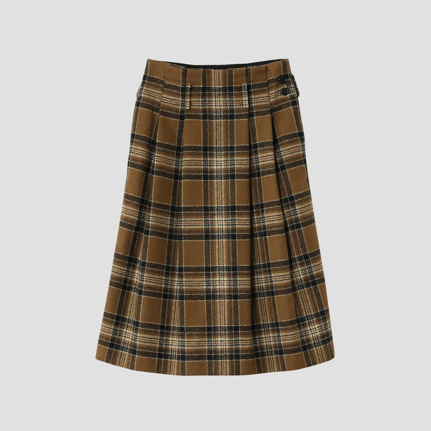 CAMEL TARTAN SKIRT