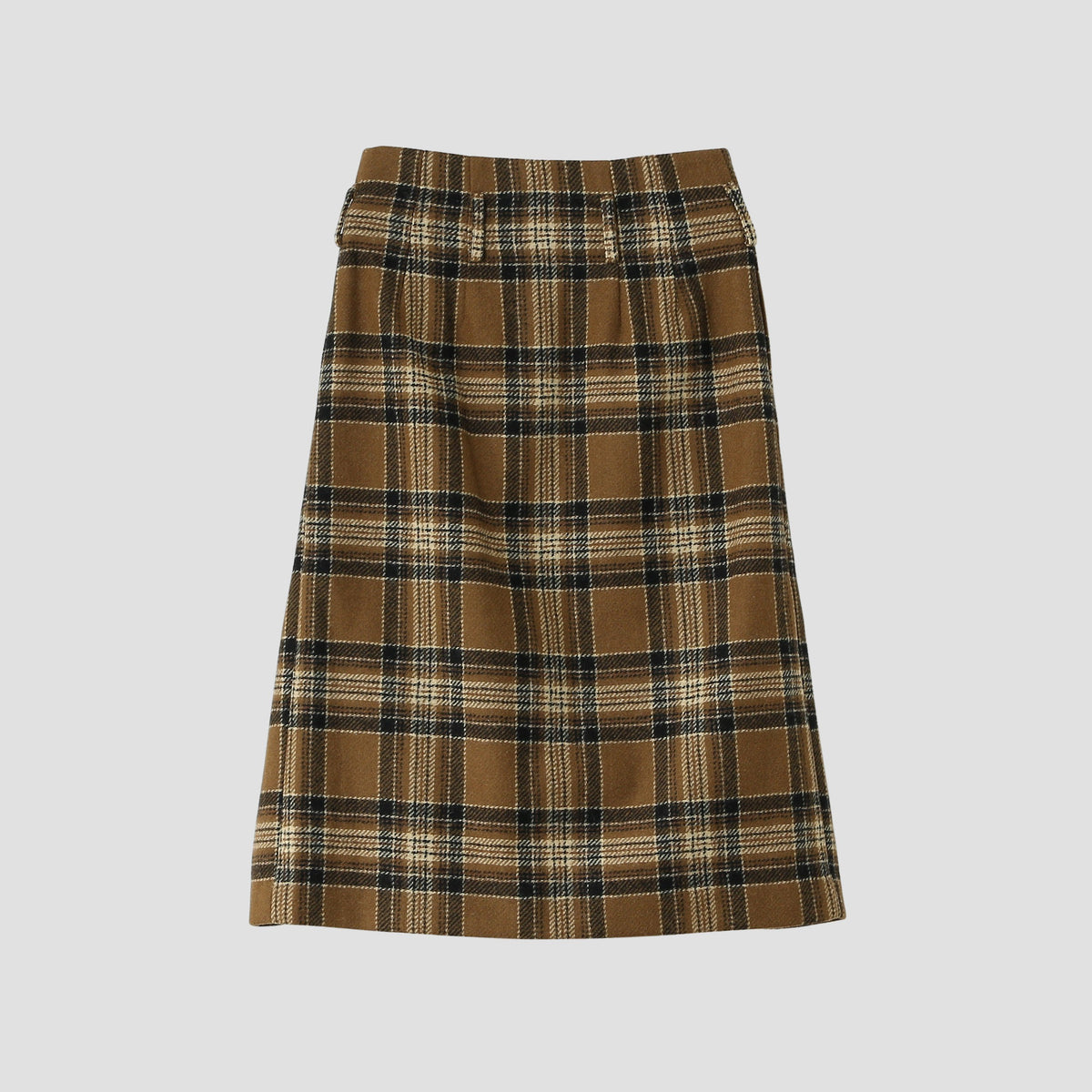 CAMEL TARTAN SKIRT