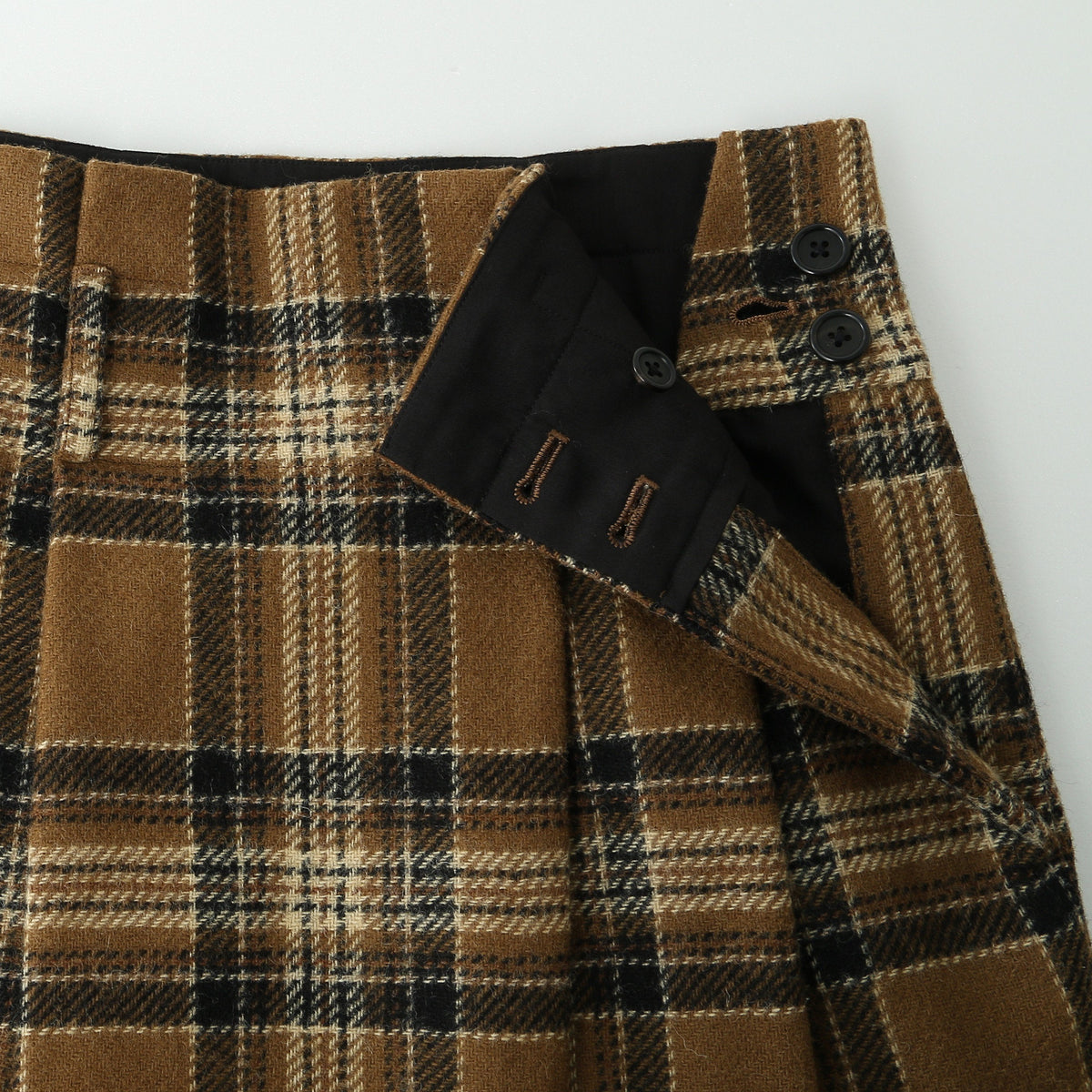 CAMEL TARTAN SKIRT