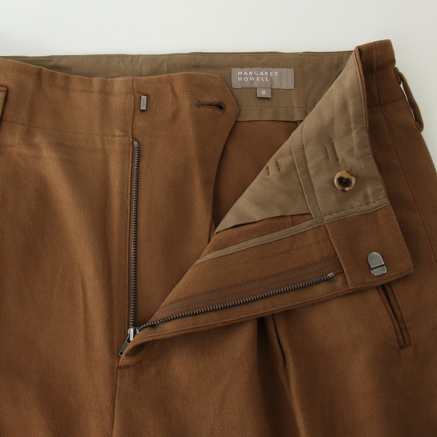 WASHED COTTON TWILL TROUSERS