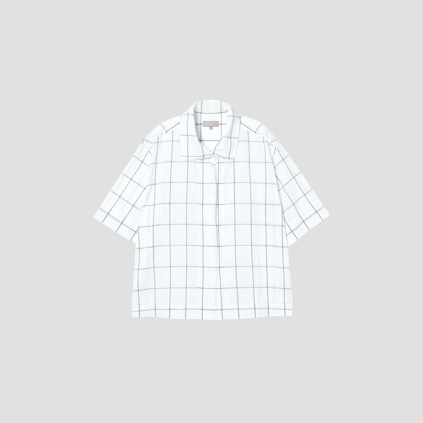 WINDOWPANE CHECK COTTON LINEN SHIRT