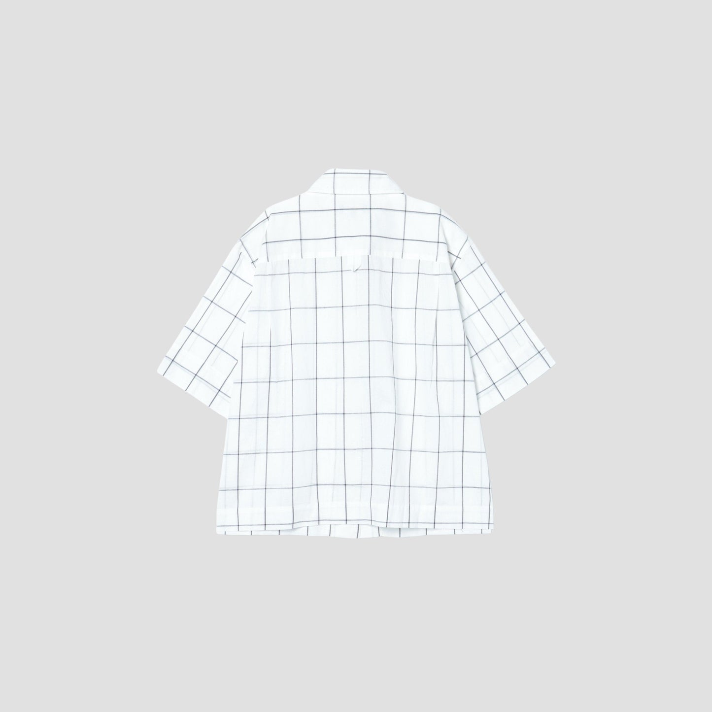 WINDOWPANE CHECK COTTON LINEN SHIRT