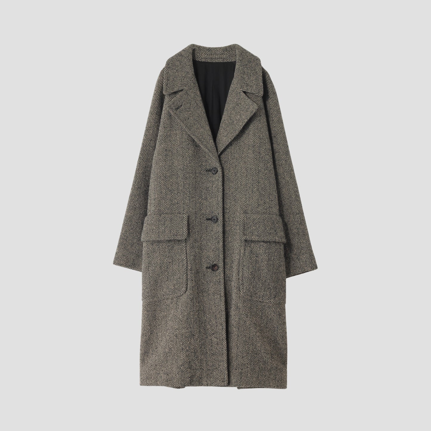 HERRINGBONE WOOL COAT