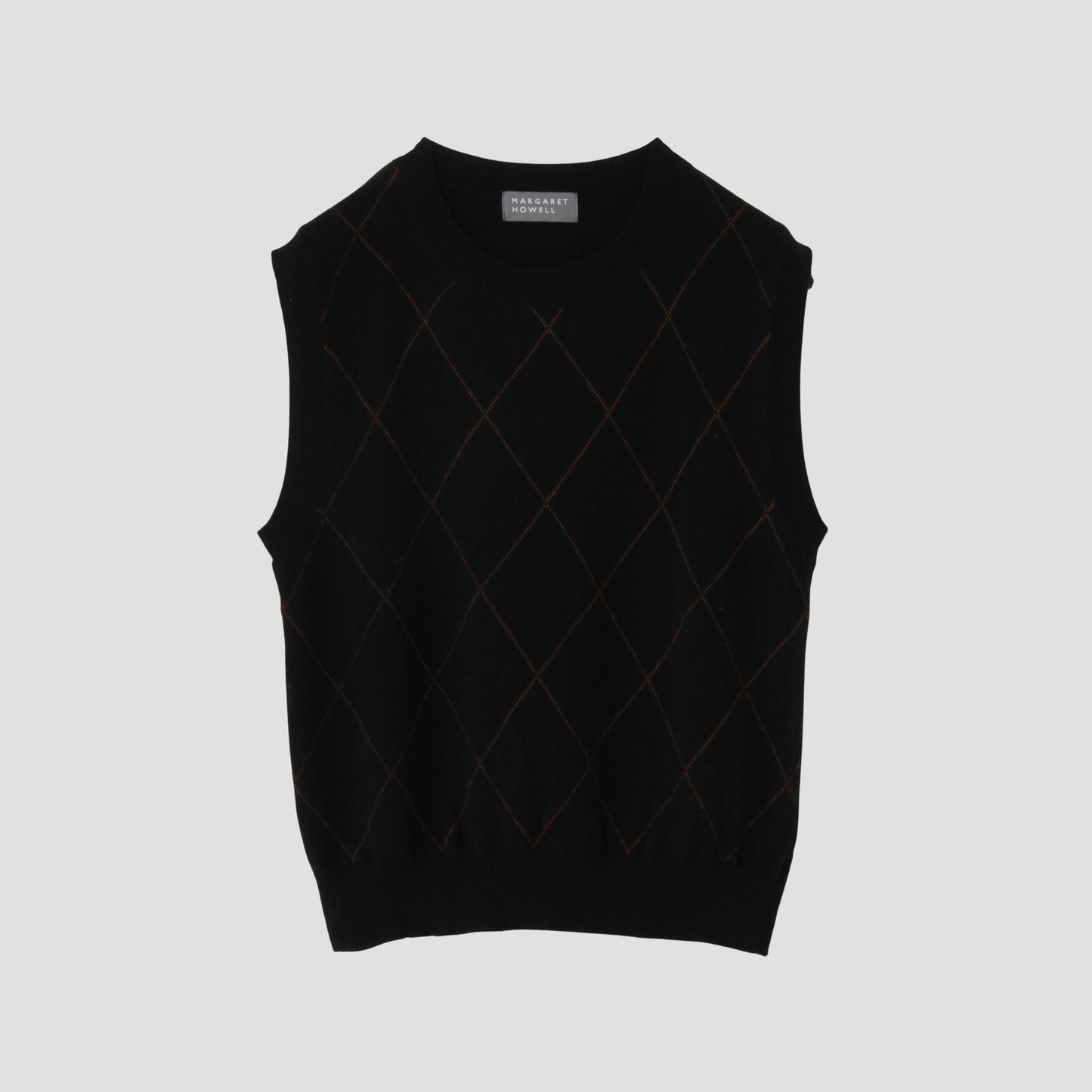 FINE WOOL GRAPHIC ARGYLE KNIT