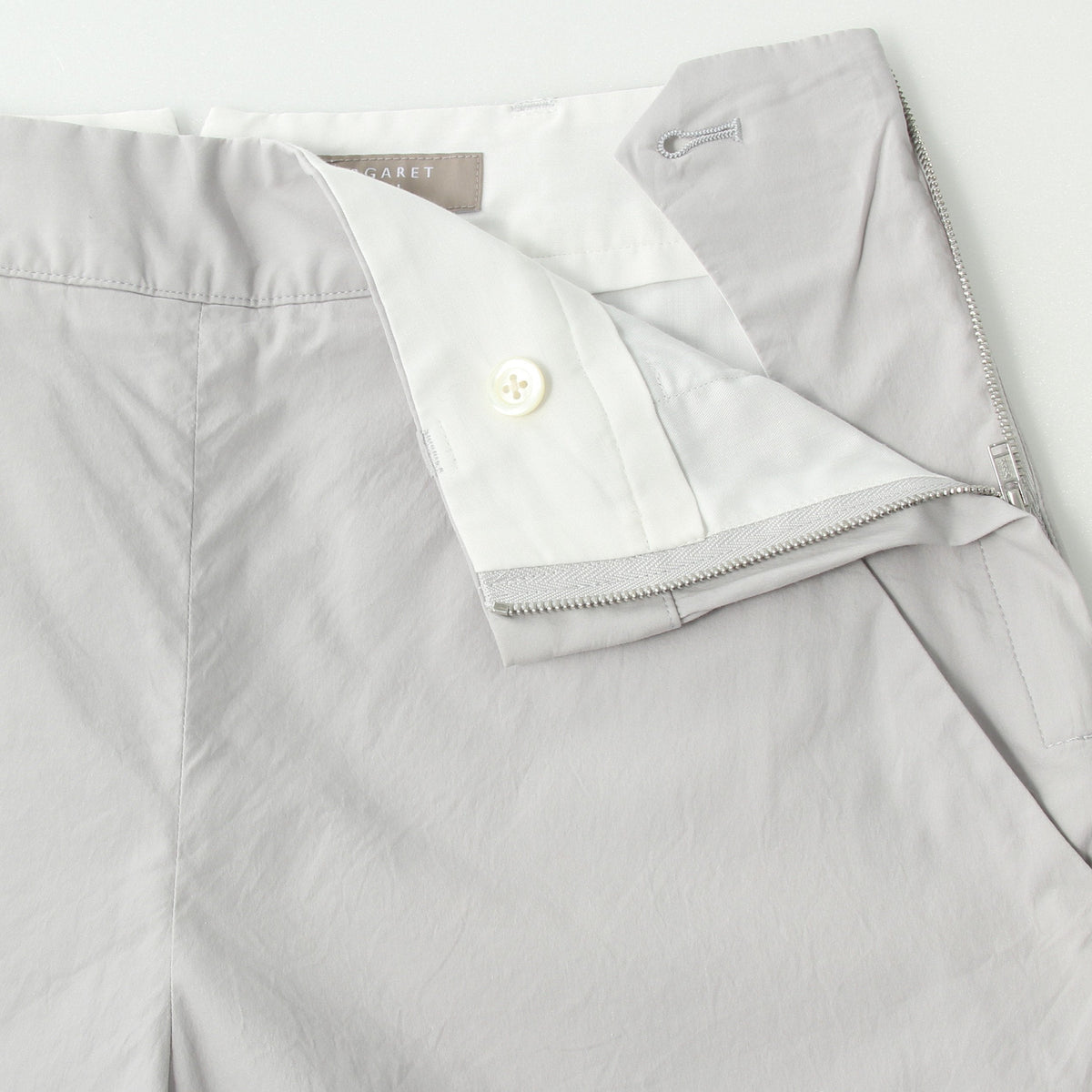 COTTON SILK POPLIN TROUSERS