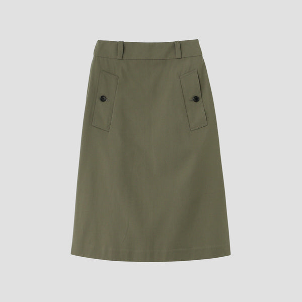 WOOL COTTON TWILL SKIRT