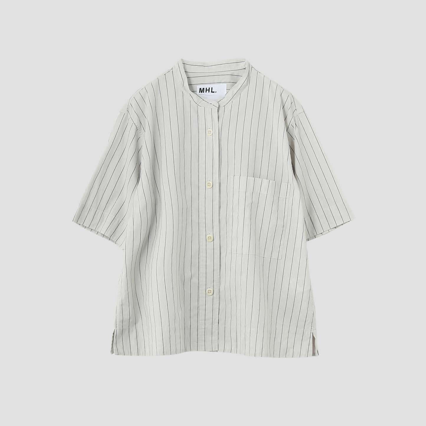 AGO COTTON RAMIE STRIPE SHIRT