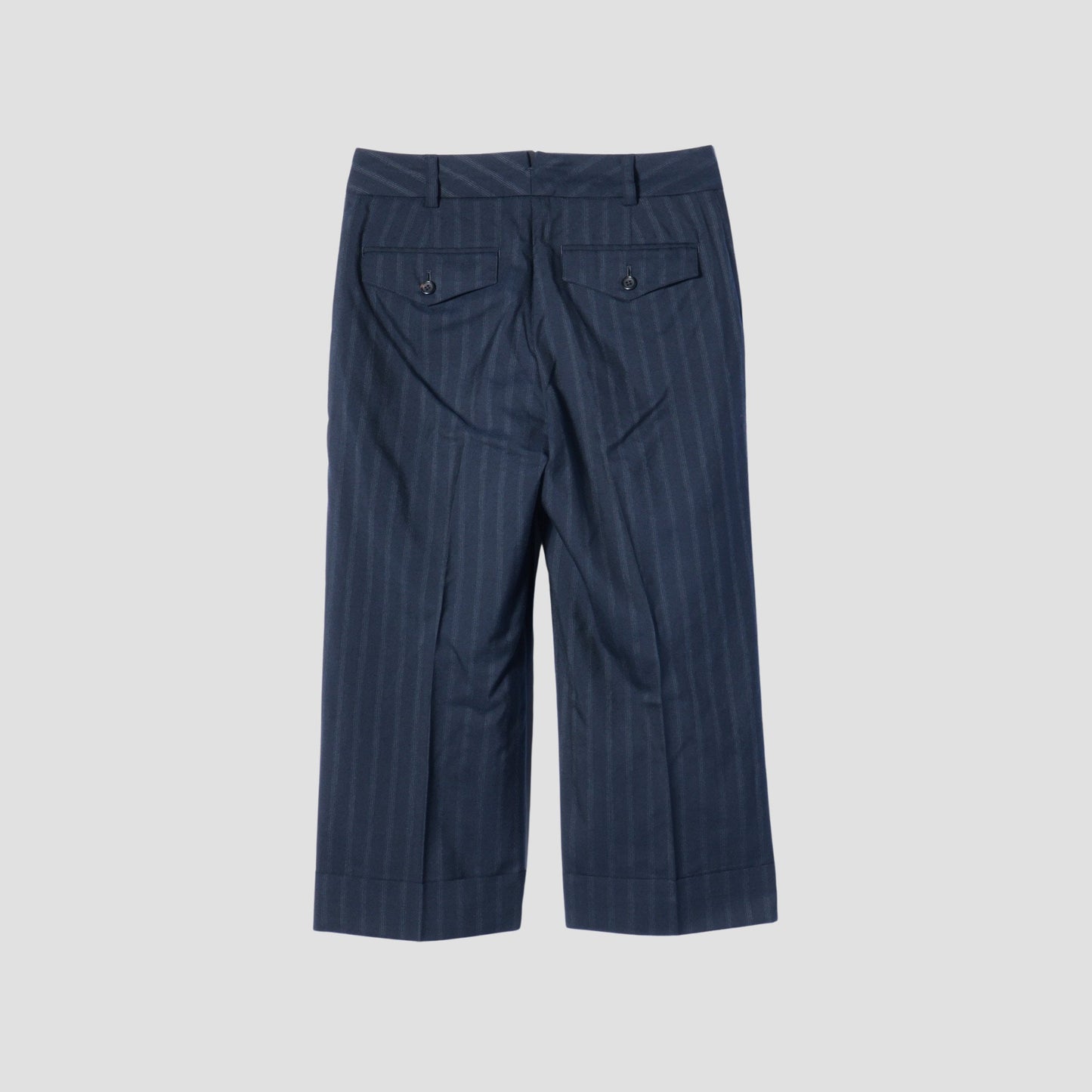 WIDE STRIPE WOOL TROUSERS