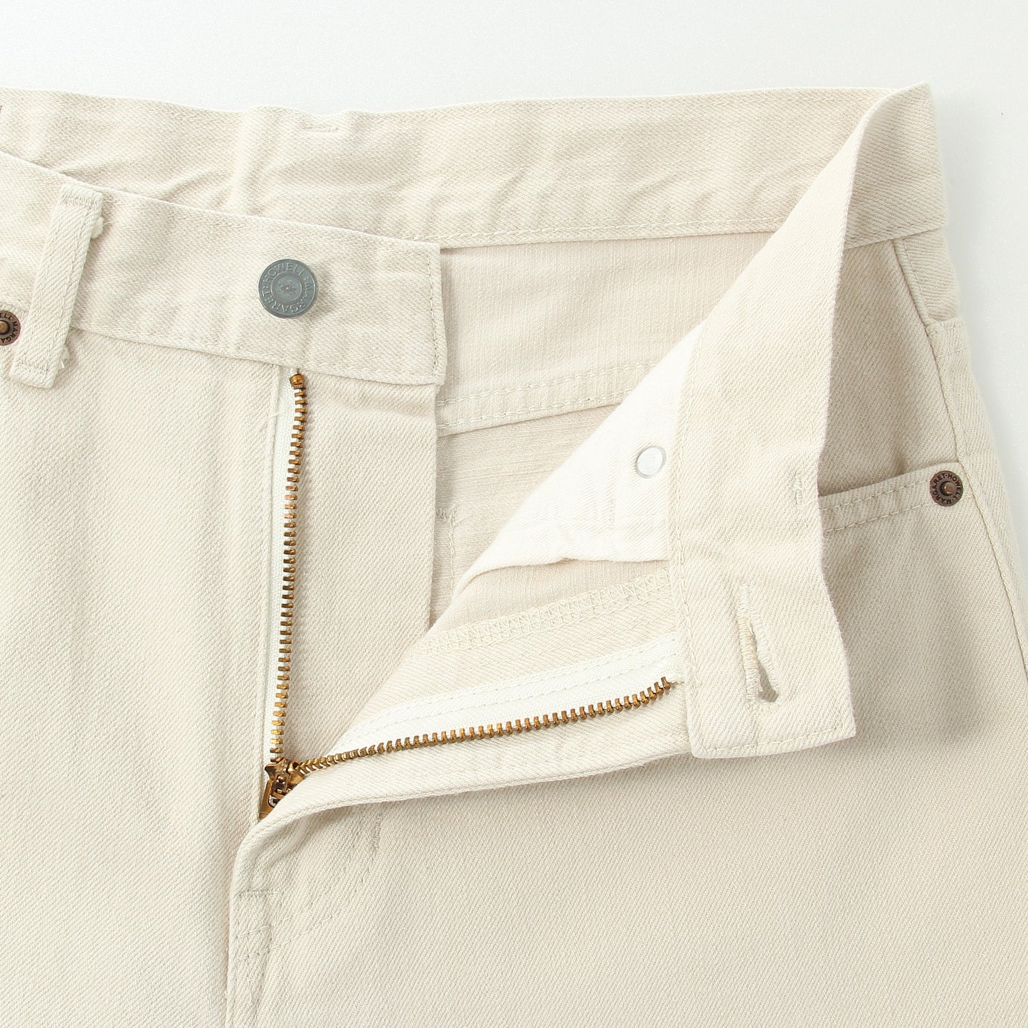 WHITE DENIM TROUSERS