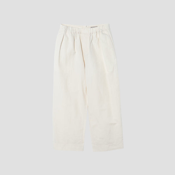 PLAIN WEAVE COTTON LINEN TROUSERS