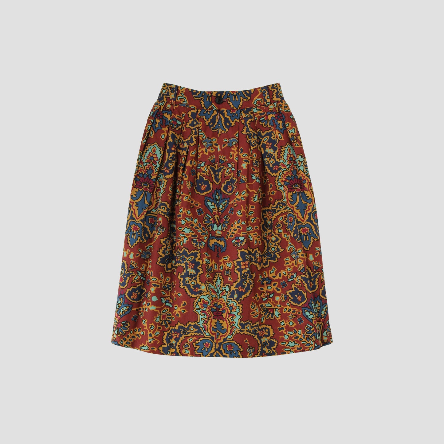 PAISLEY COTTON LINEN TWILL SKIRT