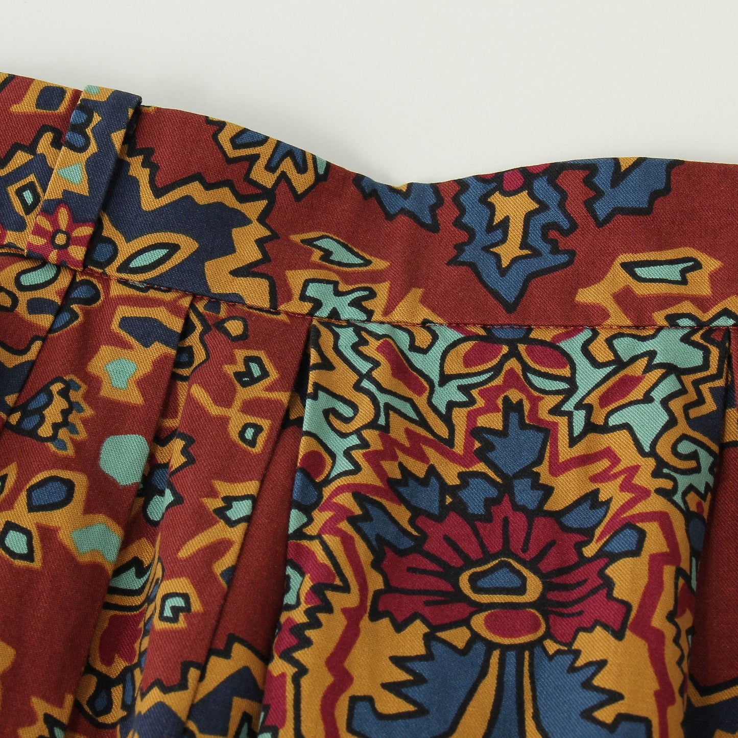 PAISLEY COTTON LINEN TWILL SKIRT