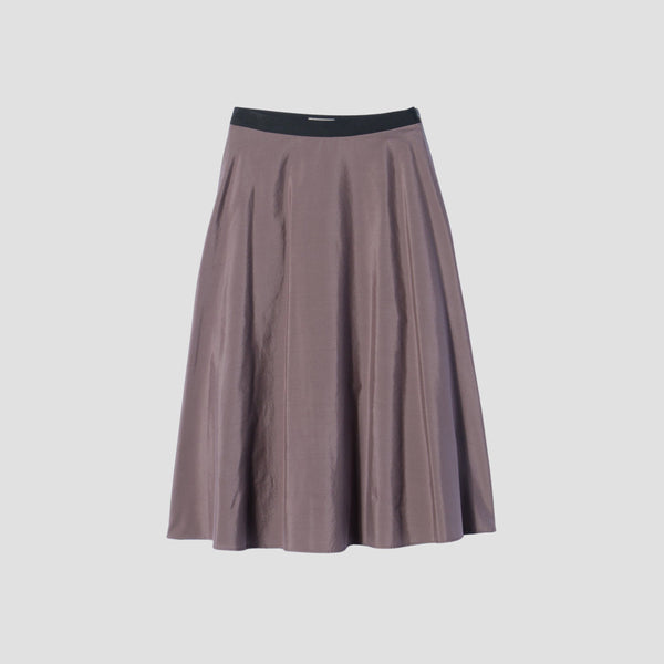SILK COTTON POPLIN SKIRT