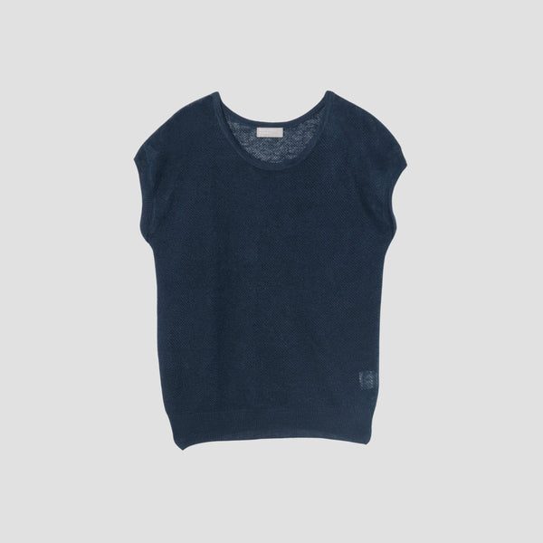 LINEN PIQUE VEST KNIT