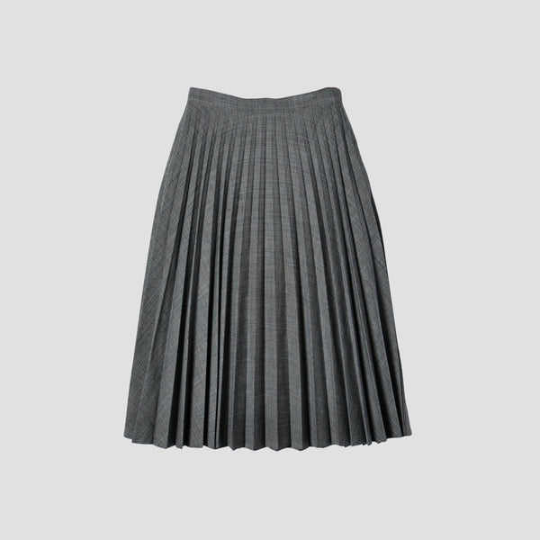 POW CHECK WOOL SKIRT