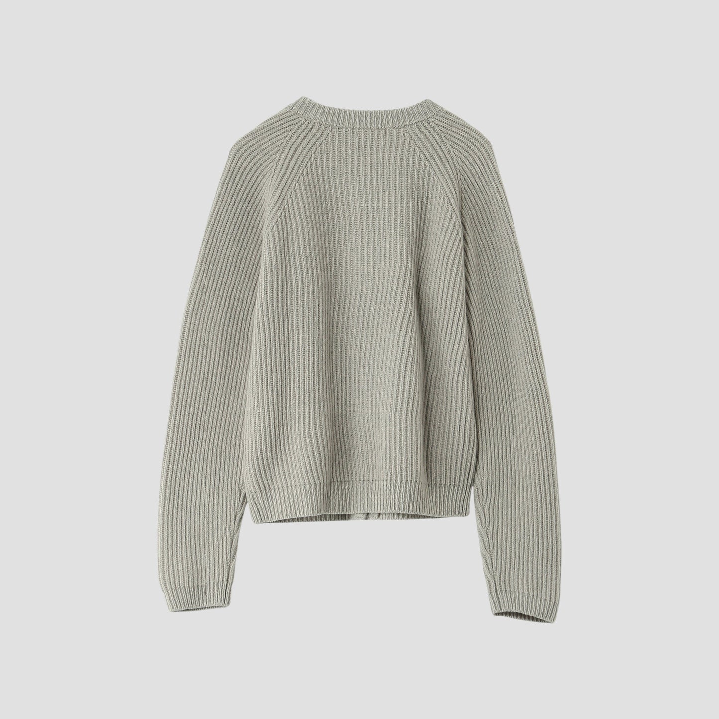 WOOL CAMEL RIB CARDIGAN KNIT