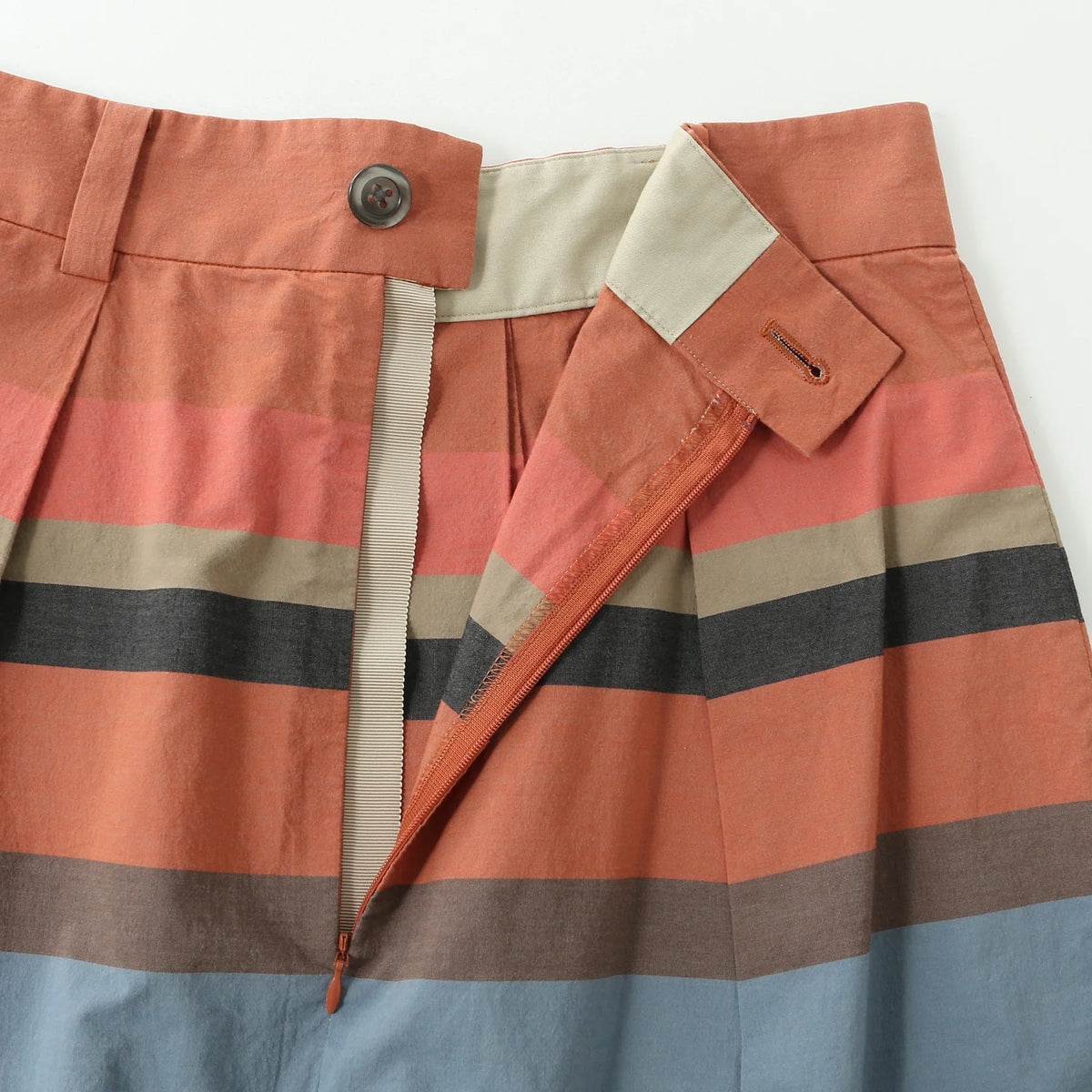 MULTI STRIPE COTTON SKIRT